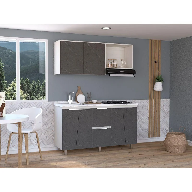 Cocina Integral Naray, Nevado y Piedra, Incluye Mesón Izquierdo ZF