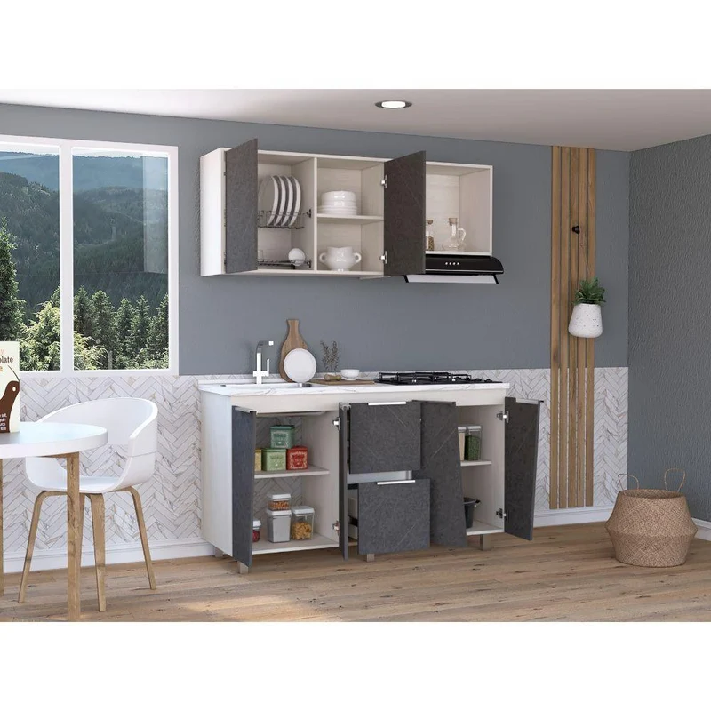 Cocina Integral Naray, Nevado y Piedra, Incluye Mesón Izquierdo ZF