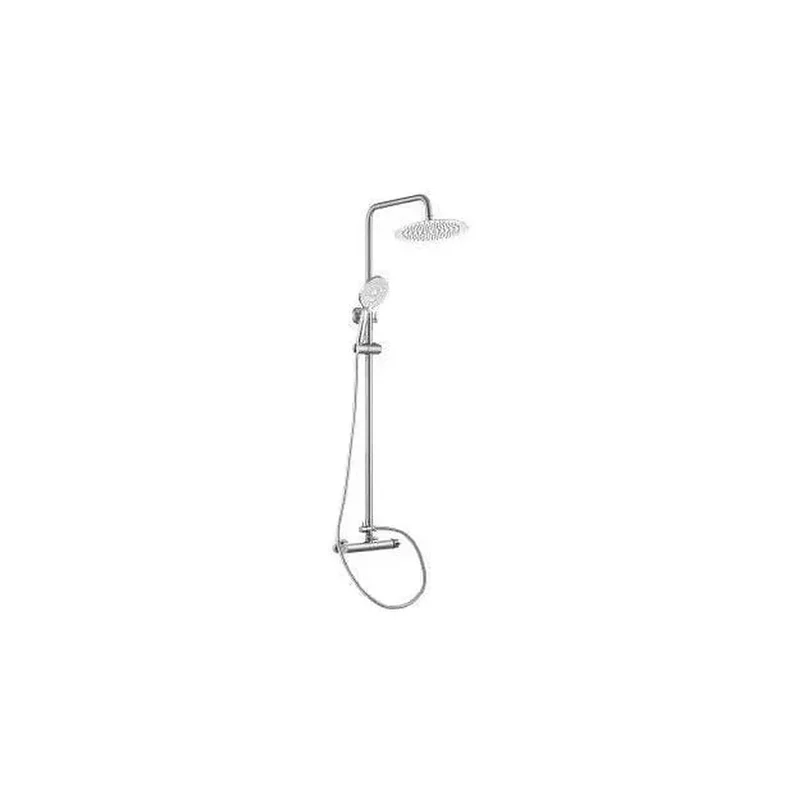Columna de ducha extensible con grifo monomando en latón y acero inoxidable en acero cepillado Palancia de Valaz