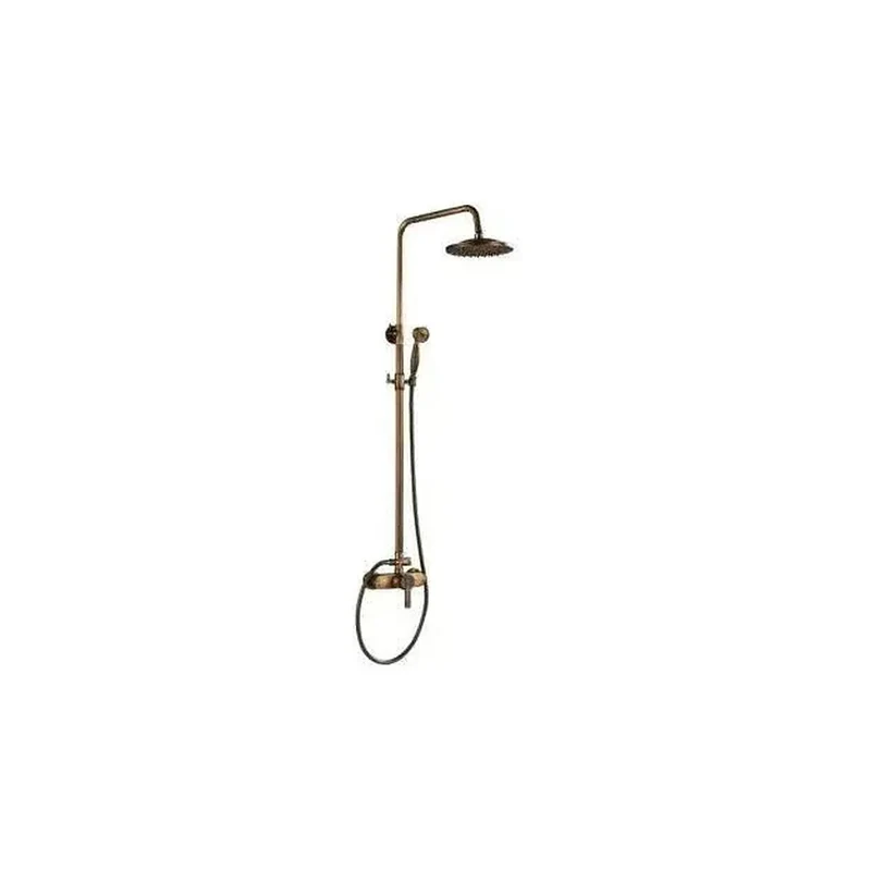 Columna de ducha vintage monomando de altura regulable en dorado envejecido Ulla de Valaz