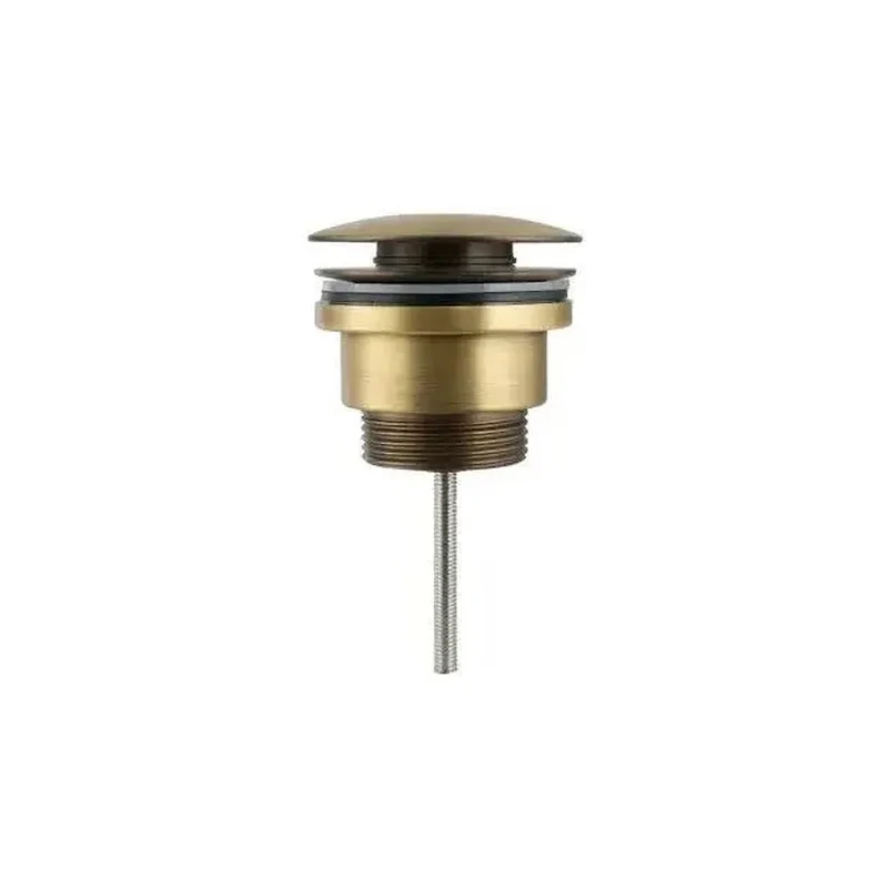 Válvula click clack redonda para lavabo o bidet en latón dorado envejecido de Valaz