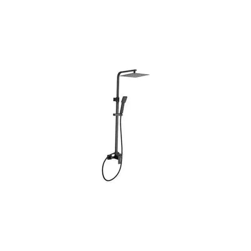 Kit de columna para ducha monomando con estructura cuadrada en negro mate Mundo de Valaz