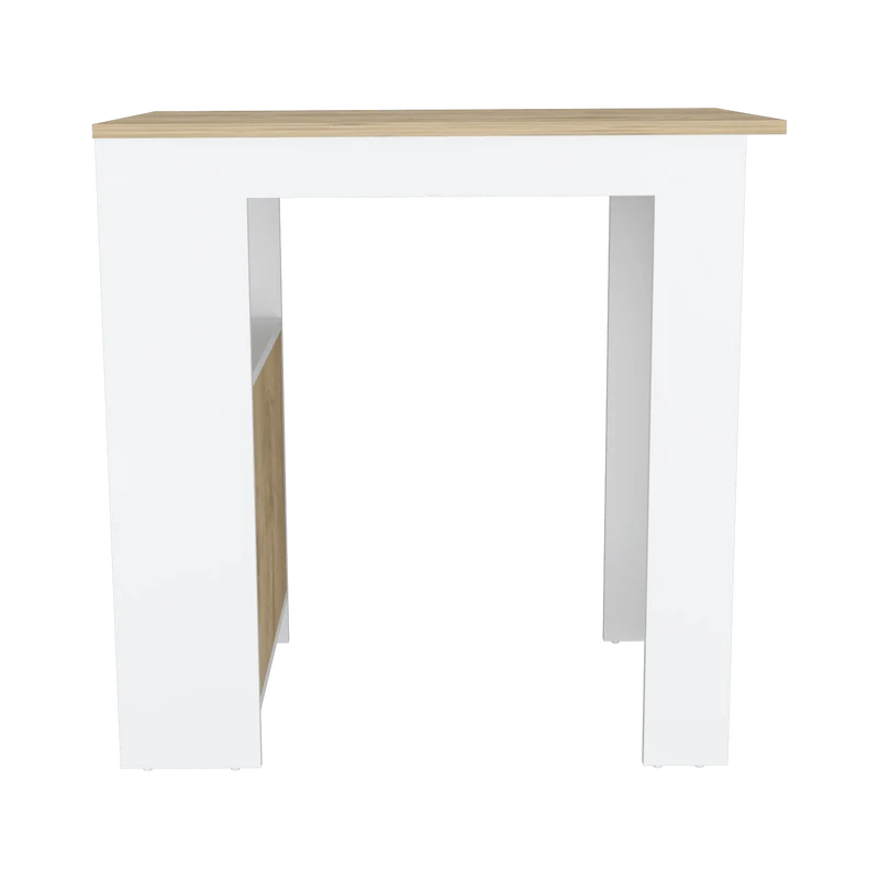 Barra de Cocina Cala, Blanco Duqueza y Macadamia, con Un Cajon y Entrepaños ZF