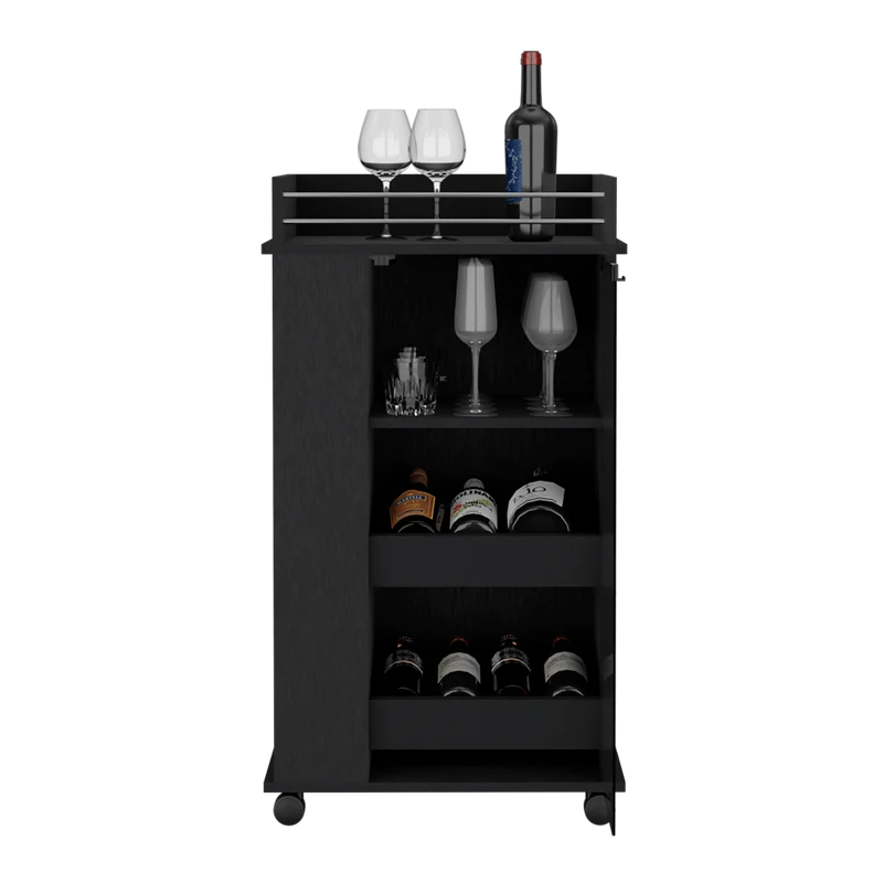 Bar Spirit, Wengue, con Amplios Espacios Para Ubicar Copas y Botellas ZF