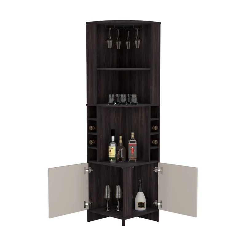 Bar Esquinero Renens, Nogal y Capri, con espacio superior para almacenar copas de vino
