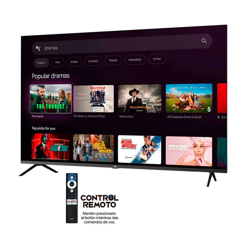 Televisor Kalley QLED de 58 pulgadas 4K ultra HD smart TV con google TV – modelo 58GQ400A