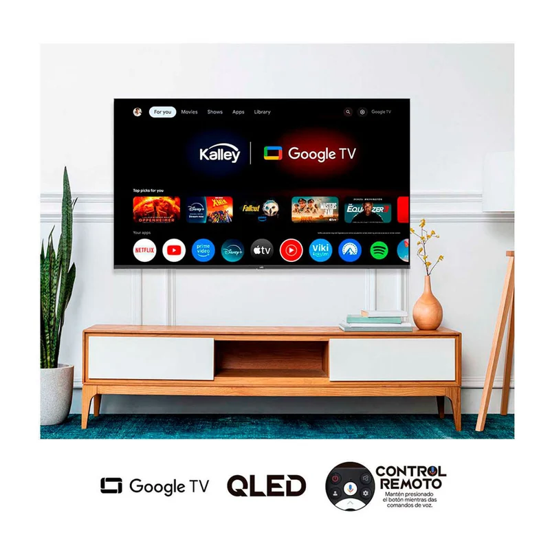 Televisor Kalley QLED de 58 pulgadas 4K ultra HD smart TV con google TV – modelo 58GQ400A