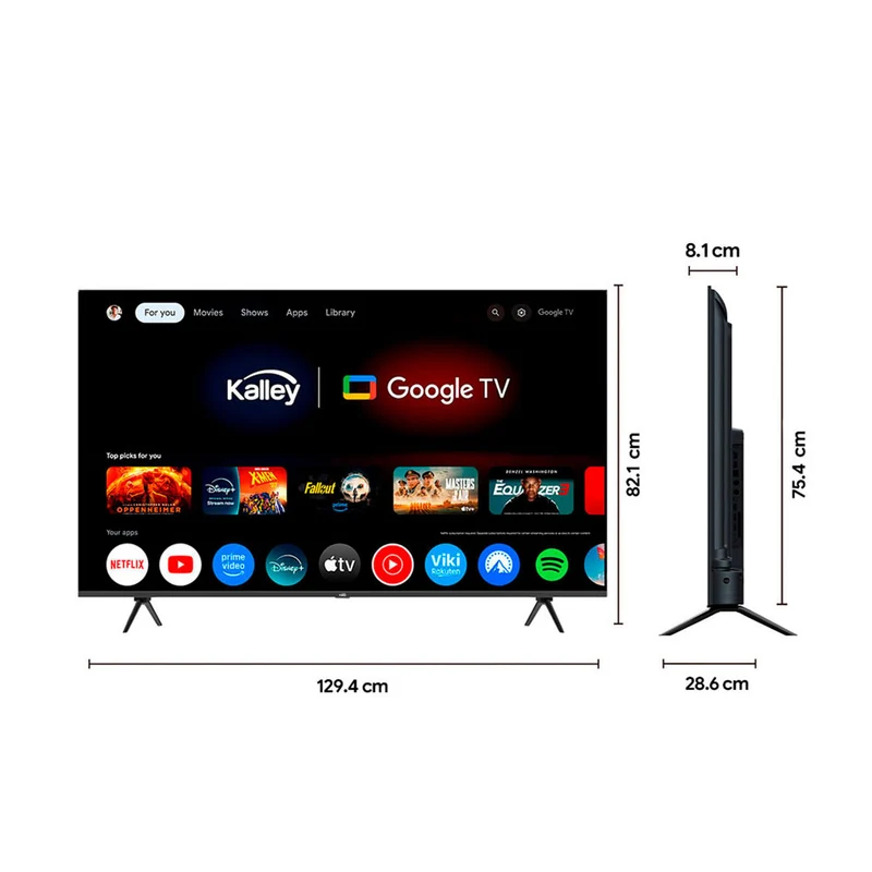Televisor Kalley QLED de 58 pulgadas 4K ultra HD smart TV con google TV – modelo 58GQ400A