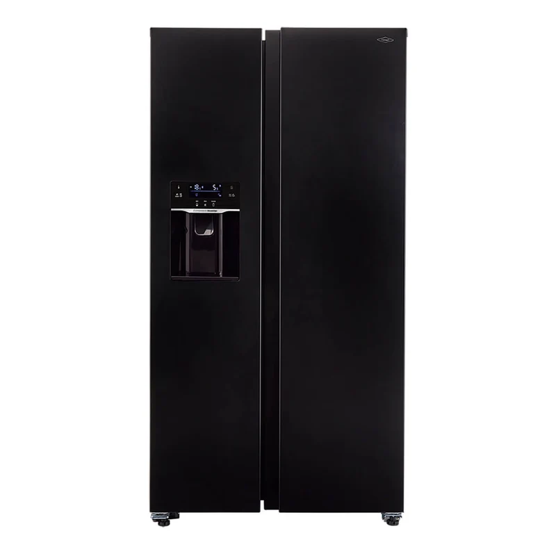 Nevecón de 621 litros con fabricador y dispensador de agua automático negro Haceb