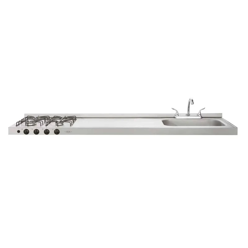 Mesón de cocina Inoxidable ovata 1.80 metros con pozuelo derecho a gas natural marca Haceb