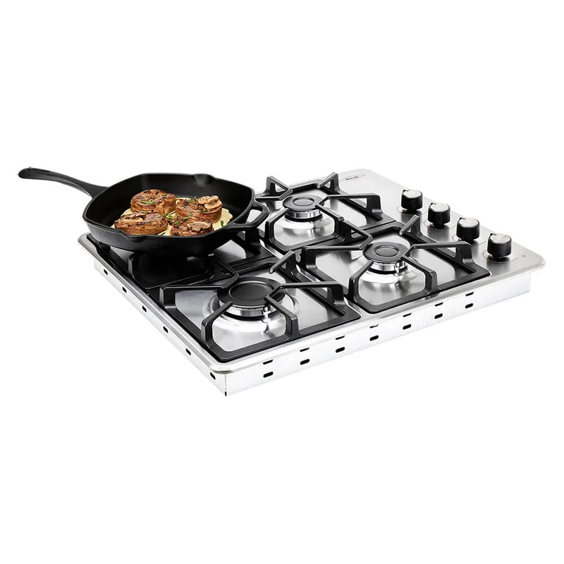 Estufa de empotrar Inoxidable de 60x51 cm hierro fundido a gas natural Haceb