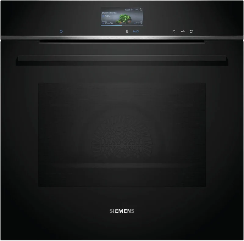 Siemens HR736G1B1 iQ700 Horno multifunción con aporte de vapor 60 cm AirFry Cristal negro Clase A+