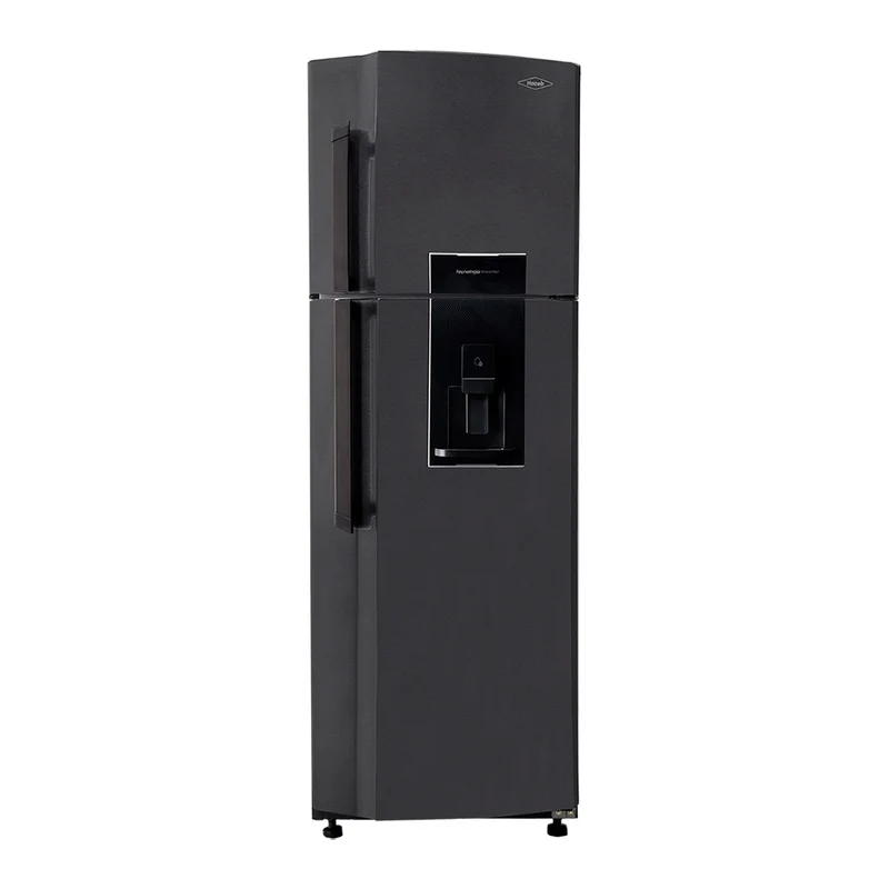 Nevera 311L No Frost con dispensador de agua, manija externa, color titanio, tecnología Inverter