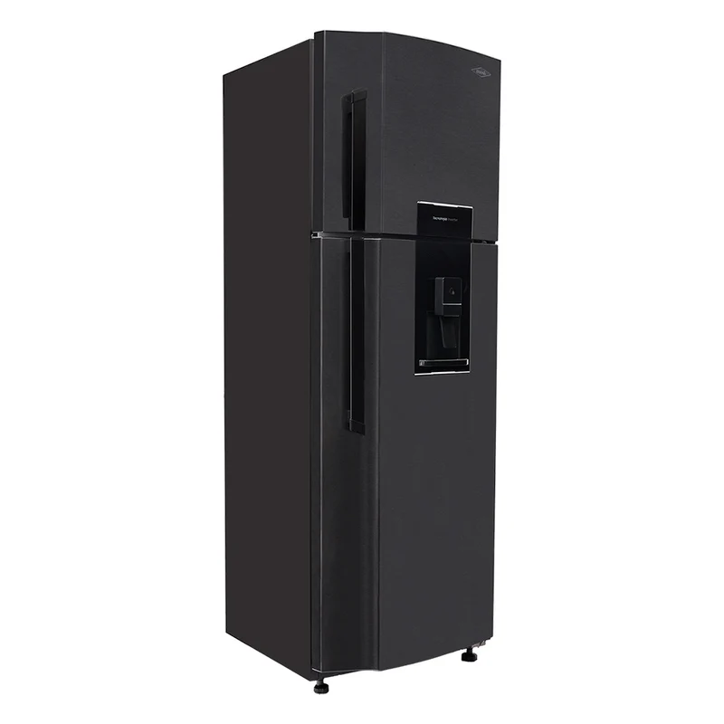 Nevera 311L No Frost con dispensador de agua, manija externa, color titanio, tecnología Inverter