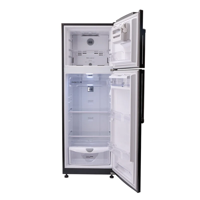 Nevera 311L No Frost con dispensador de agua, manija externa, color titanio, tecnología Inverter