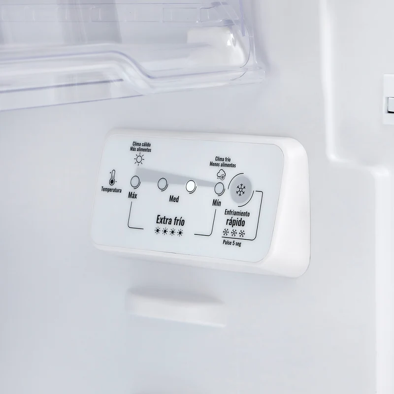 Nevera 311L No Frost con dispensador de agua, manija externa, color titanio, tecnología Inverter