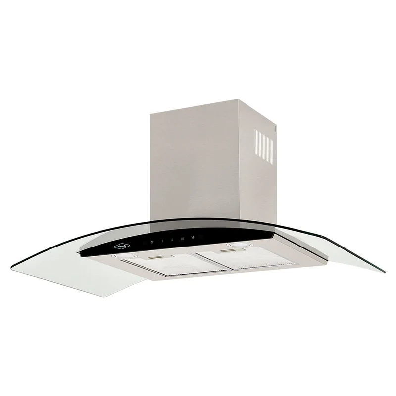 Campana penínsulacon 3 velocidades en vidrio y acero Inoxidableidable negro de 90 cm Haceb