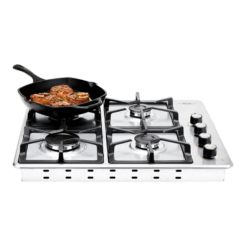 Estufa de empotrar Inoxidable de 60x51 cm hierro fundido a gas propano Haceb