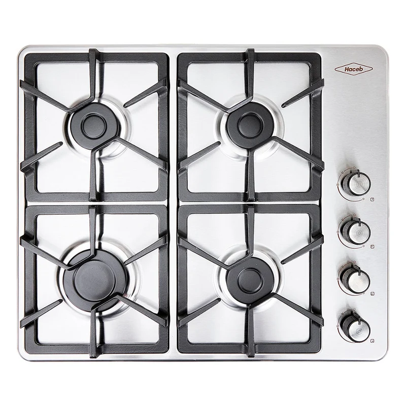 Estufa de empotrar Inoxidable de 60x51 cm hierro fundido a gas propano Haceb