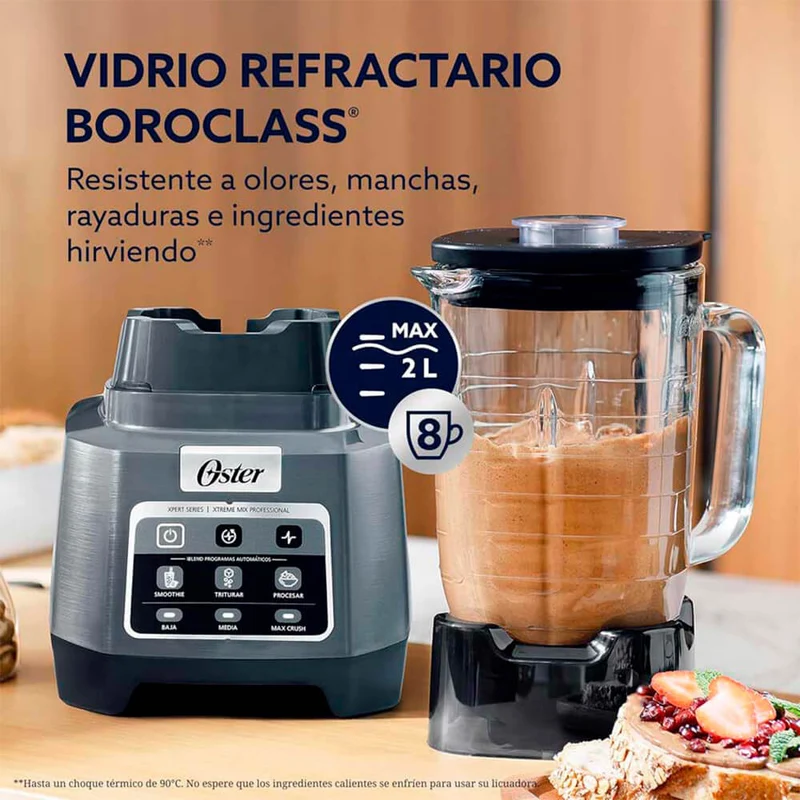 Licuadora profesional Xtreme Mix de 1500 W, tecnología de motor reversible, cuchilla de 10 aspas y 4 niveles.