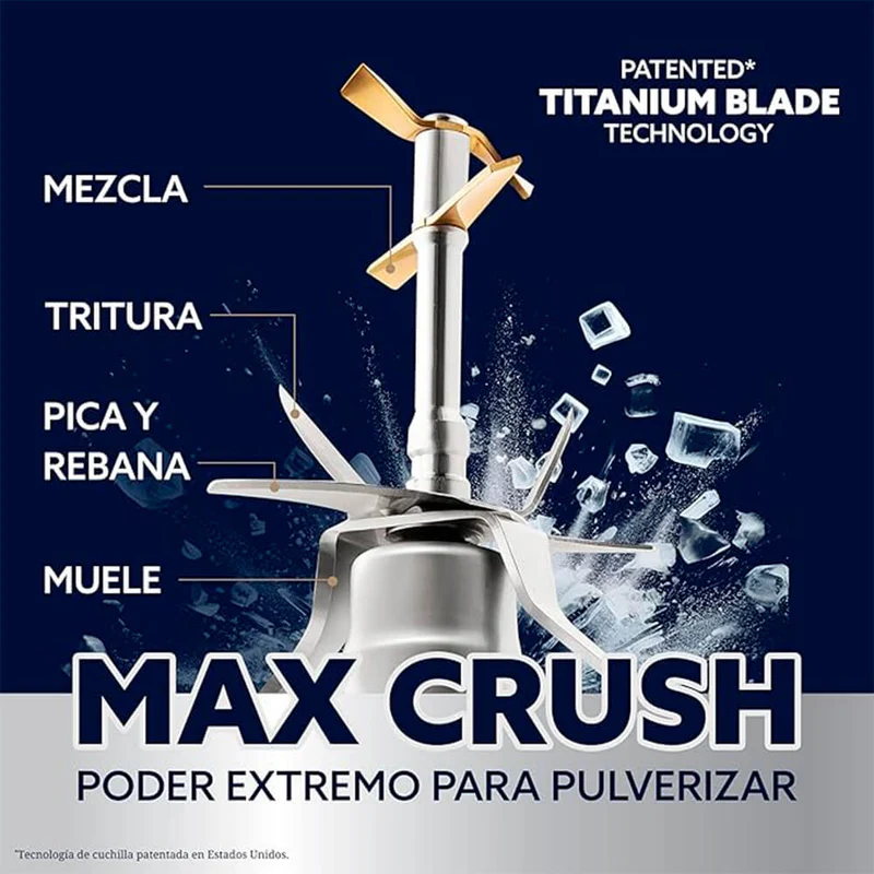 Licuadora profesional Xtreme Mix de 1500 W, tecnología de motor reversible, cuchilla de 10 aspas y 4 niveles.