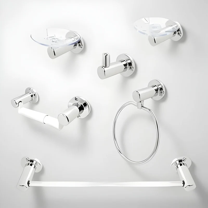 Juego accesorios baño 6 piezas cromo Salento