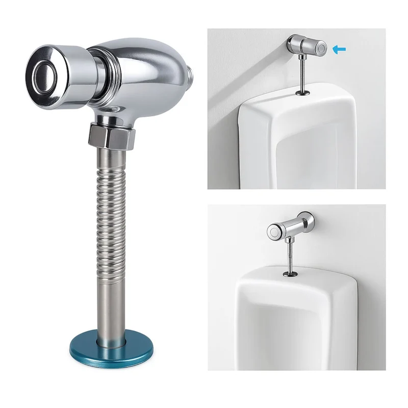 Llave push orinal automática cromada universal 1/2 pulgada