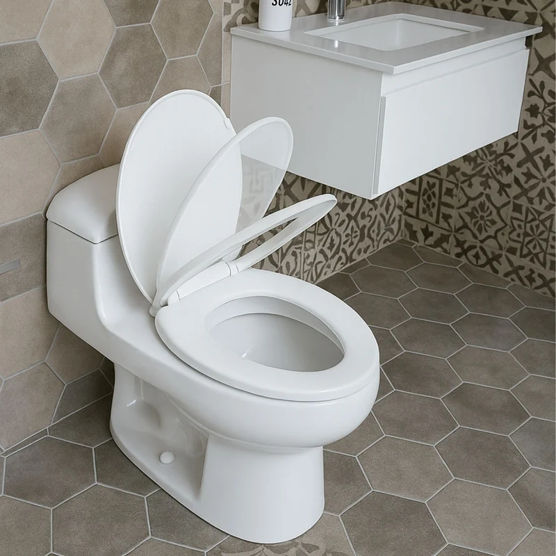 Asiento sanitario redondo caída lenta lujo universal