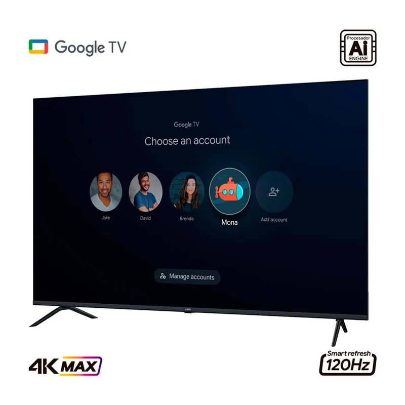Televisor Kalley MAX LED de 55 pulgadas 4K ultra HD smart TV con google TV – modelo 55G315