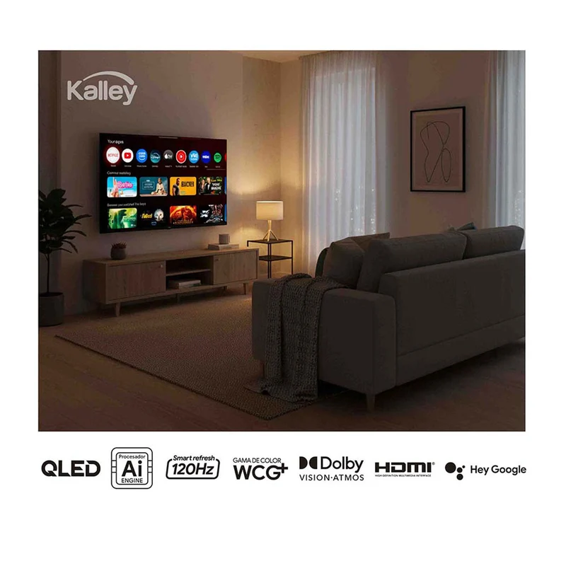 Televisor Kalley QLED de 75 pulgadas 4K ultra HD smart TV con google TV – modelo 75GQ415