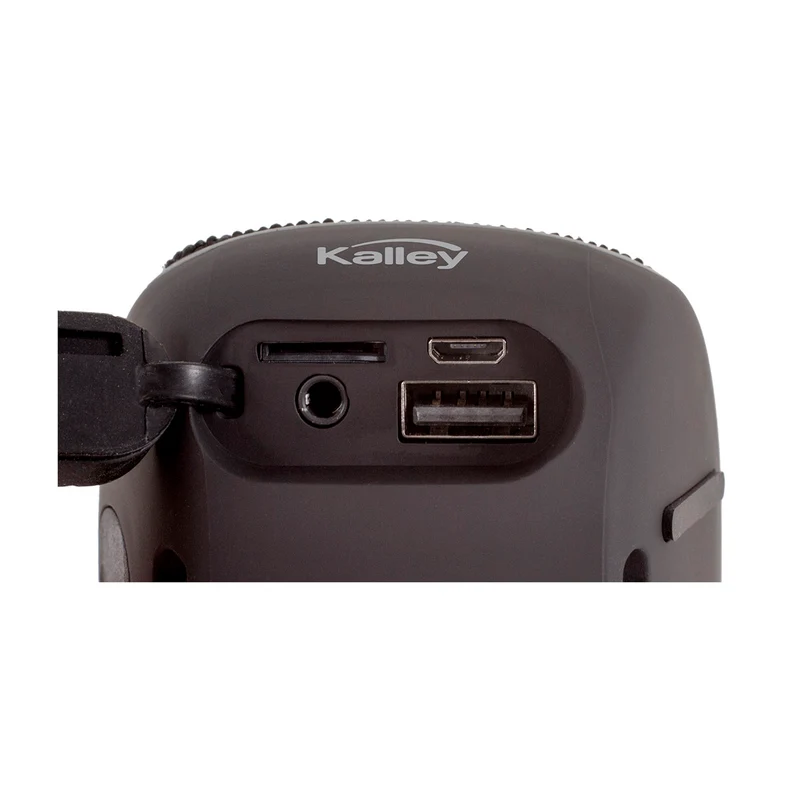 Parlante portátil Kalley con conexión Bluetooth, radio FM, USB y microSD color negro