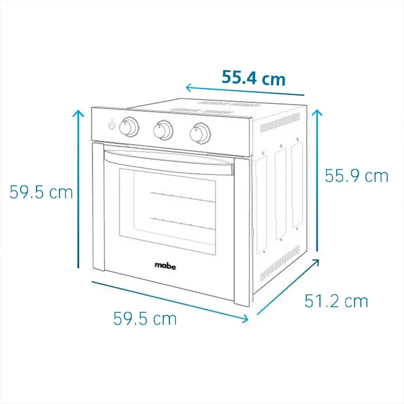Horno eléctrico de 60 cm acero inoxidable 220 voltios con gratinador Mabe