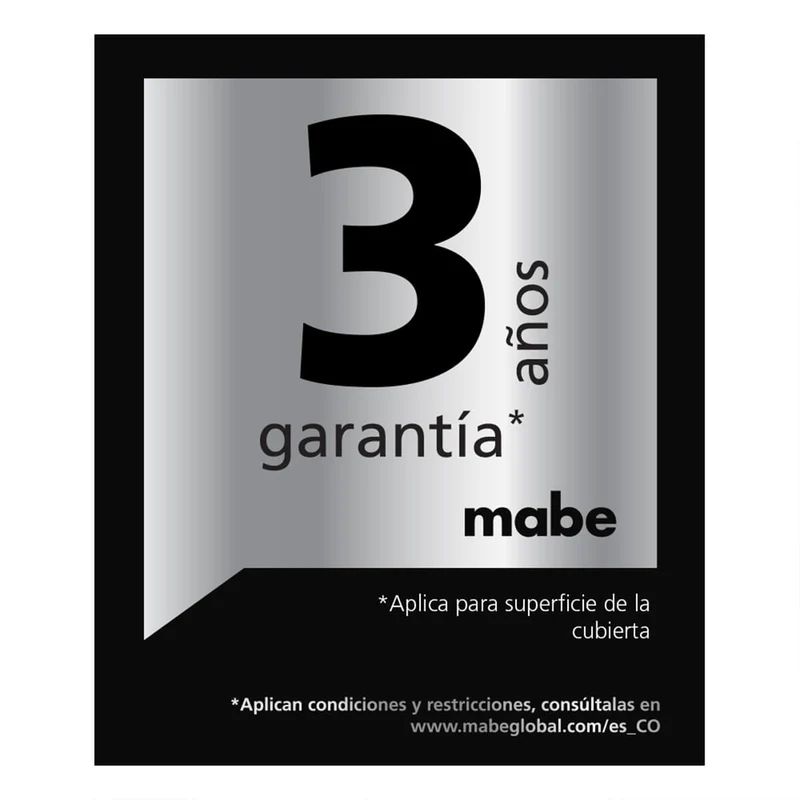 Estufa de empotrar acero Inoxidable 60X43 cm gas natural Mabe