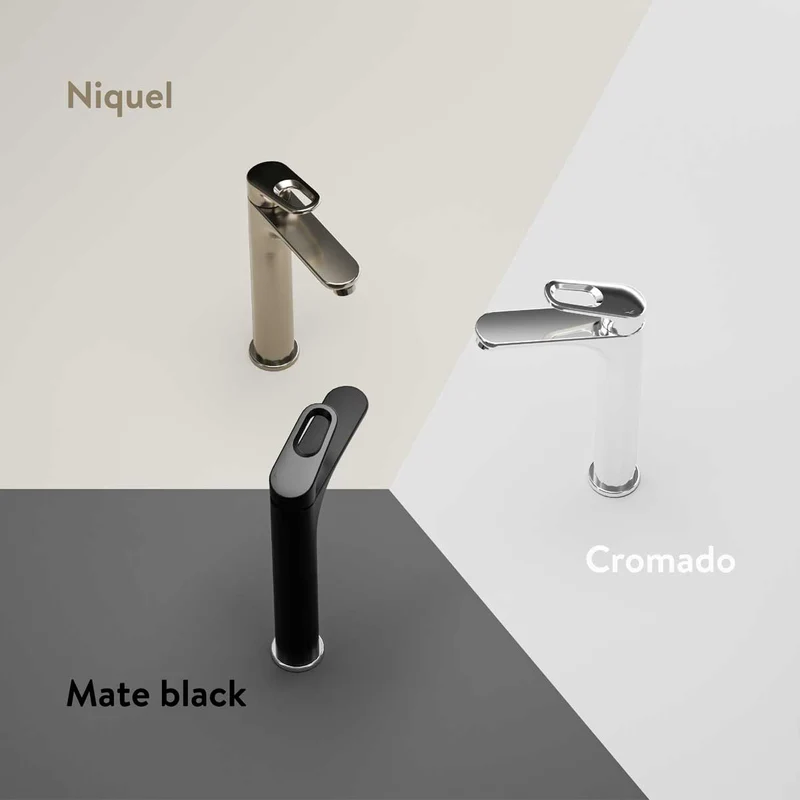 Grifería Ultra Ahorradora para Lavamanos Monocontrol Koral Media Níquel Corona
