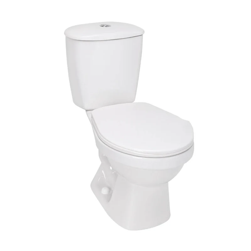 Combo sanitario, lavamanos con pedestal, grifería y accesorios marca corona