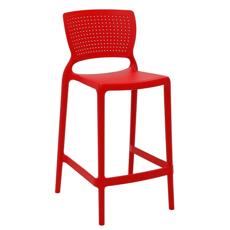 Silla safira alta monobloc en polipropileno rojo Tramontina