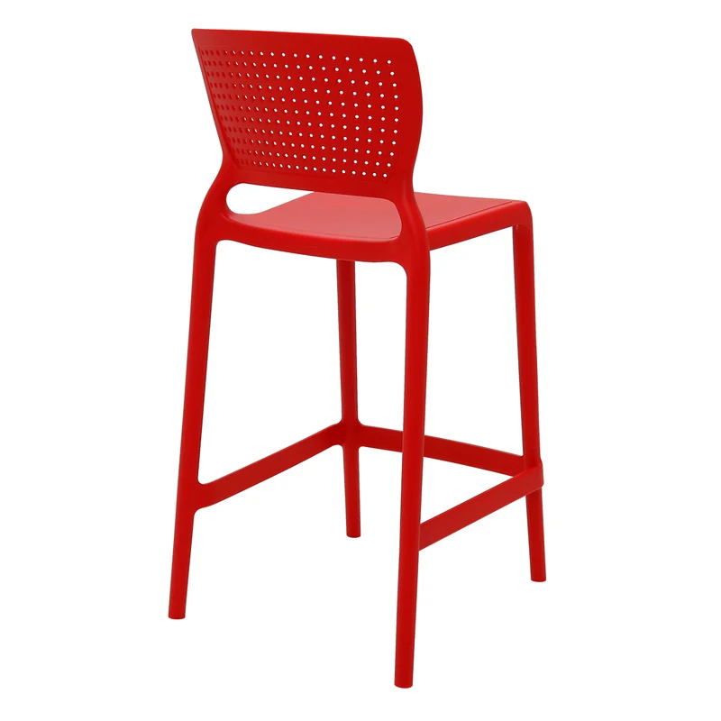 Silla safira alta monobloc en polipropileno rojo Tramontina