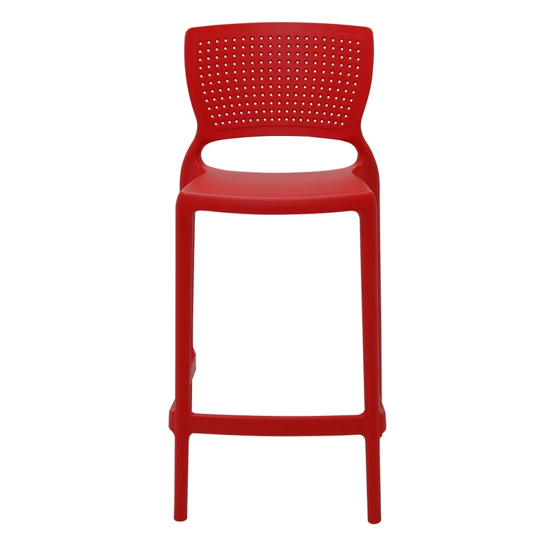 Silla safira alta monobloc en polipropileno rojo Tramontina