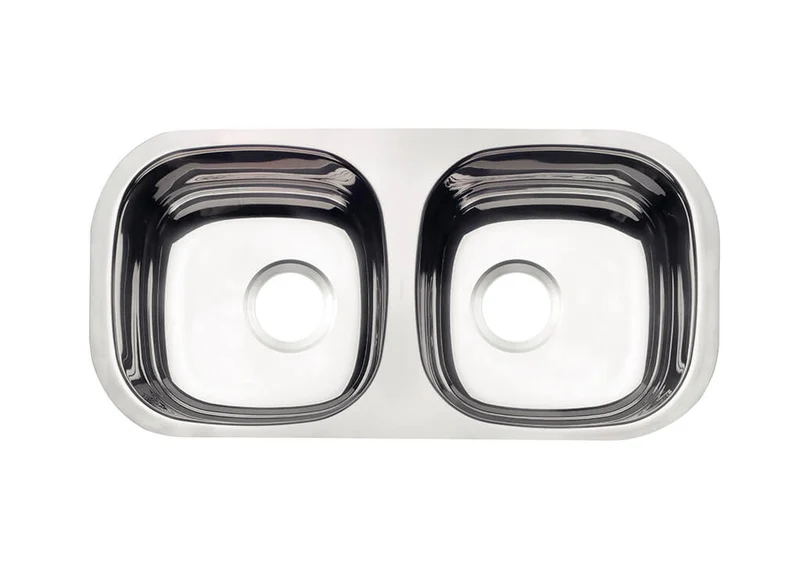 Lavaplatos doble en acero inoxidable 78x40x14 cm Tramontina