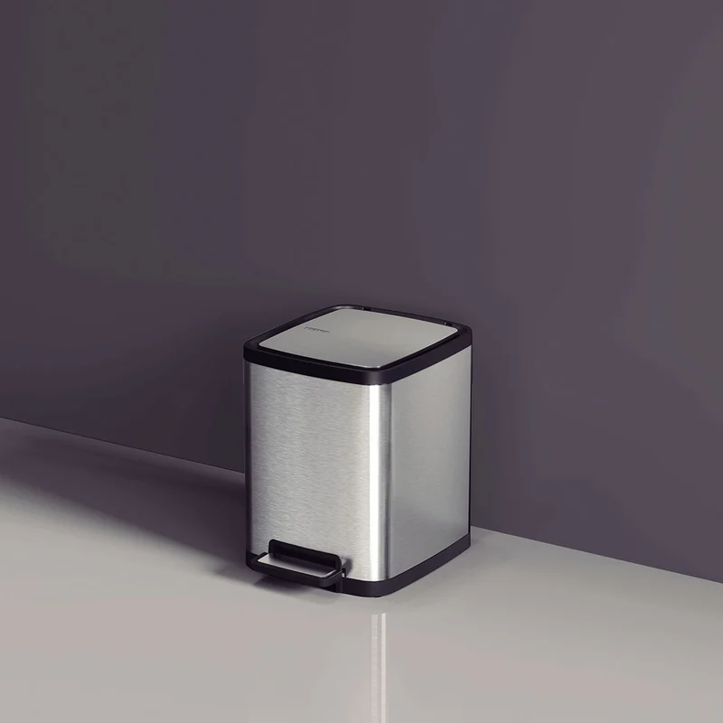 Basurero octos en acero inoxidable con pedal 10 l Tramontina