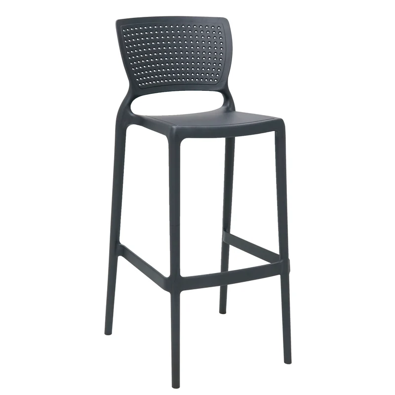 Silla safira alta bar monobloc en polipropileno grafito Tramontina