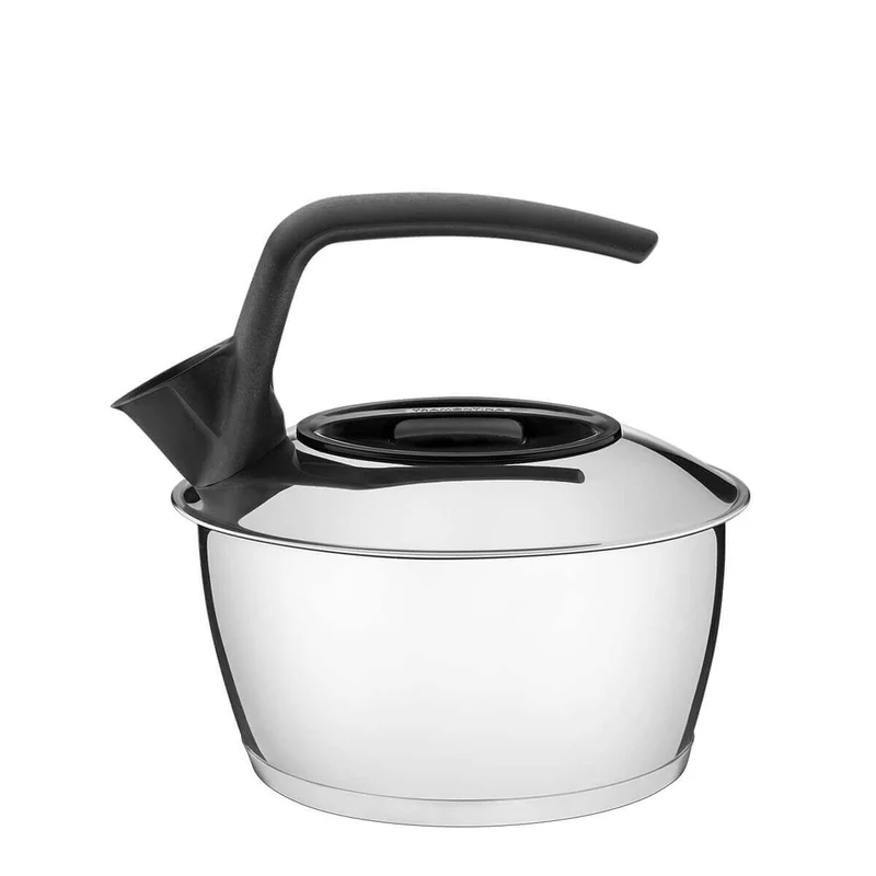 Tetera de acero inoxidable con fondo triple color negro 1.5 litros Tramontina