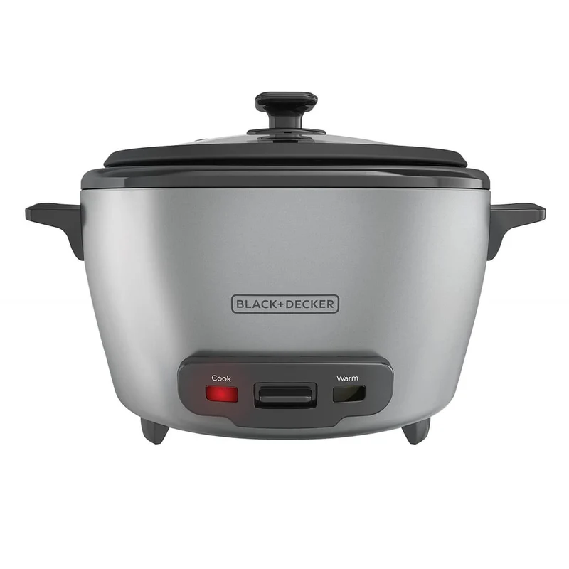 Olla arrocera rinde 20 tazas tapa vidrio y vaporera black+decker