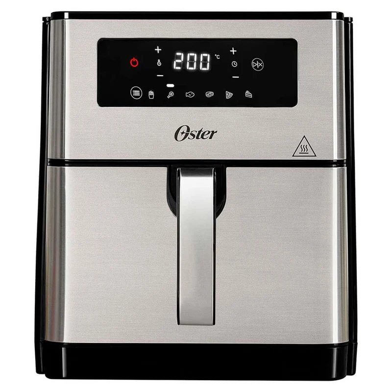 Freidora de aire Oster digital con DiamondForce extra grande de 9 litros CKSTAF90D, plateado.