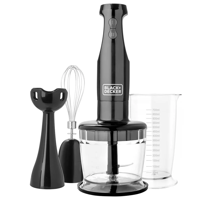 Batidora inmersión 3 en 1 mezcla, bate y tritura black+decker