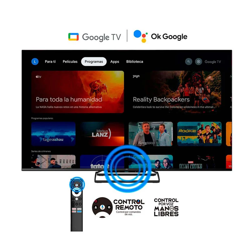 Televisor Kalley mini LED QLED gaming de 75 pulgadas 4K ultra HD smart TV con google TV – modelo 75GM405