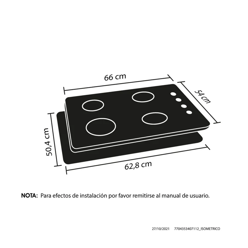 Estufa de empotrar tandoori cristal 66x54 cm gas natural Haceb