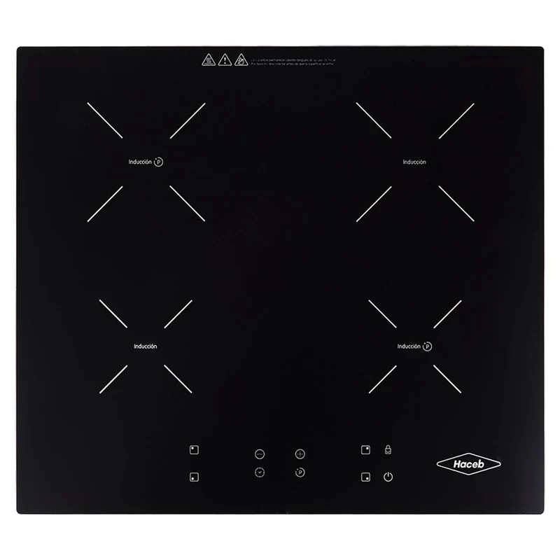 Estufa de empotrar inducción negra 60 cm eléctrica 220v Haceb