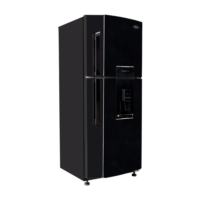 Nevera No Frost 243L con dispensador de agua y manija externa color negro cósmico Inverter