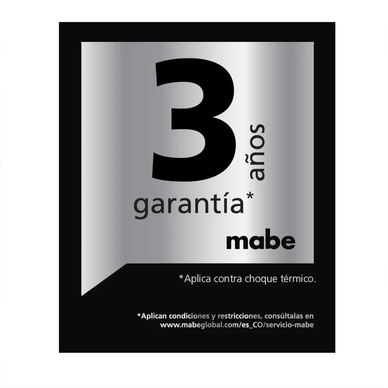 Estufa de empotrar cristal negro 76X51 cm Hierro fundido gas natural Mabe